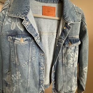 Denim Jacket with Floral Print